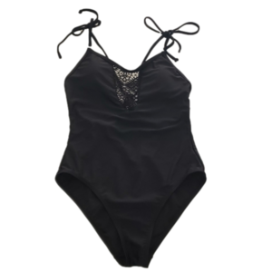 No Boundaries Black Lace One Piece Swimsuit Sz M
